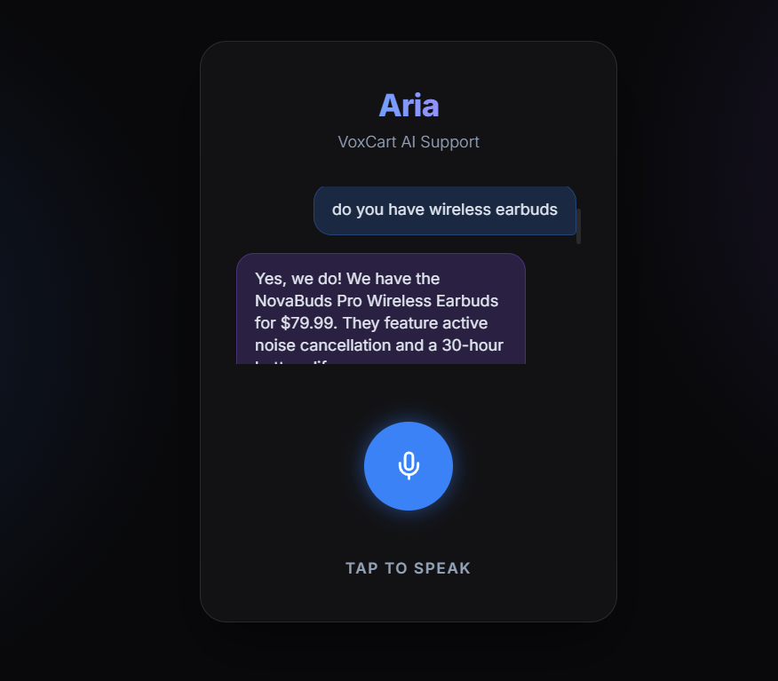 VoxCart Interface
